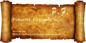 Pokorni Filomén névjegykártya